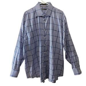 Peter Millar Purple and Green Long Sleeve Button Down Shirt Men's size XXL